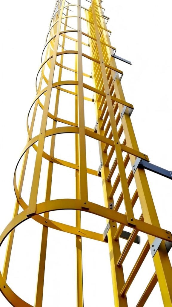 Fixed Steel Safety Cage Ladders