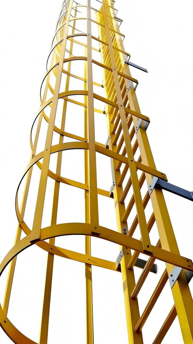 Fixed Steel Safety Cage Ladders - Ruibiya Structural Solutions