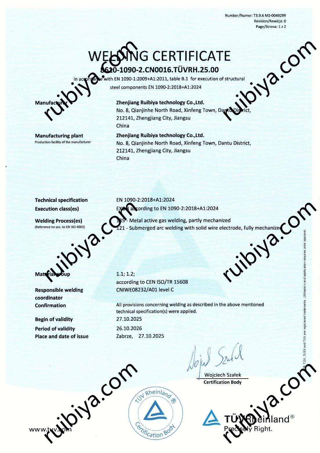 EN1090-2 Steel Structure Execution