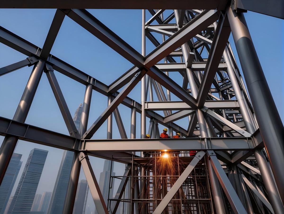 Steel Price and Tonnage Steel beams stacked in a factory