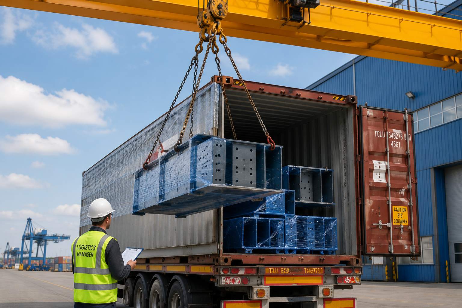 Steel structure packaging and shipping